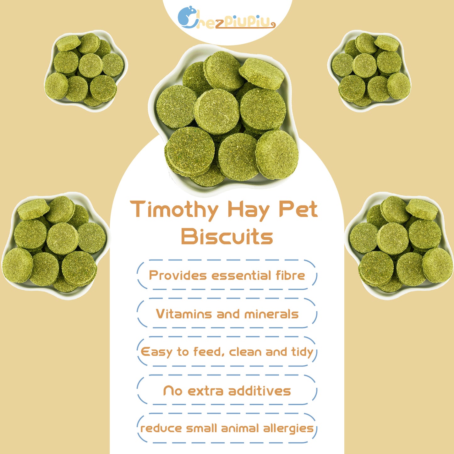 Pet Timothy Grass Compressed Biscuits 15.87oz