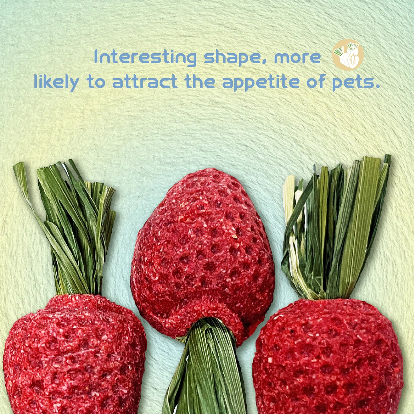 Timothy Grass Strawberry Shape Pet Teething Snacks